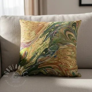 Umetno krzno Peacock green digital print