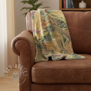 Umetno krzno Peacock green digital print