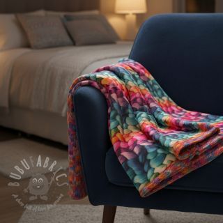 Umetno krzno TWO SIDE Big knit difur digital print