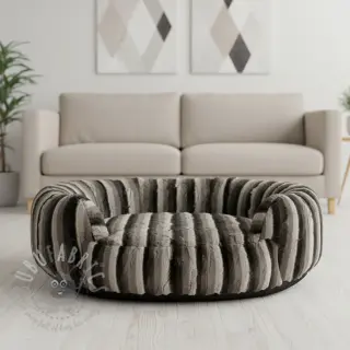Umjetno krzno Stripe dark brown