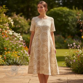 Viskoza z lanom Desert flowers design A