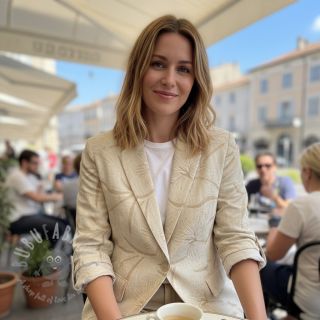 Viskoza z lanom Desert flowers design C