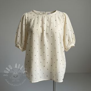 Viskoza z lanom FOIL Hearts ecru