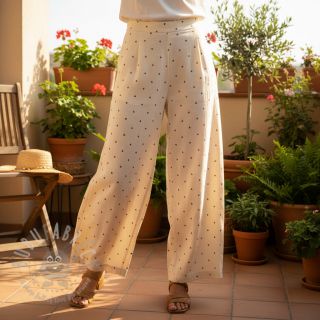 Viskoza z lanom FOIL Hearts ecru