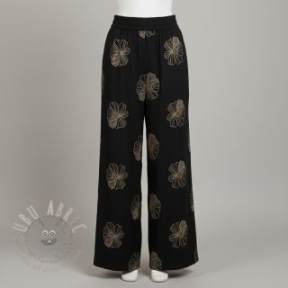Viskoza z lanom EMBROIDERY Flower Maya black