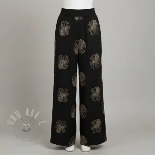 Viskoza z lanom EMBROIDERY Flower Maya black
