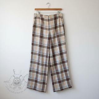 Viskoza z lanom YARN DYED Checks taupe