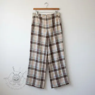 Viskoza z lanom YARN DYED Checks taupe