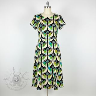 Viskoza z lanom Artificial flower design A digital print