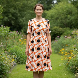 Viskoza z lanom Waxflower design A digital print