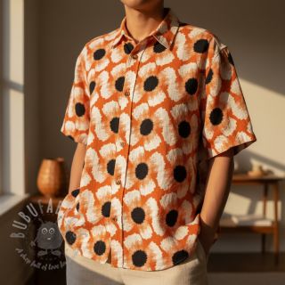 Viskoza z lanom Waxflower design A digital print