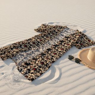 Viskoza z lanom Daisy design B digital print