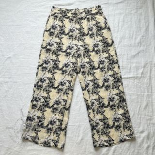 Viskoza z lanom Hibiscus digital print