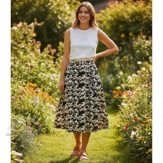 Viskoza z lanom Daisy design A digital print