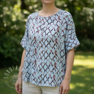 Viskoza z lanom Ivy Diamonds design A digital print