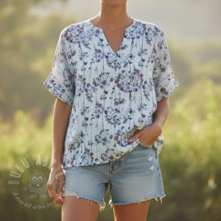 Viskoza z lanom Agapanthus design B digital print