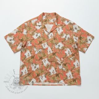 Viskoza z lanom Crane bird design B digital print