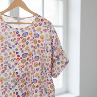 Viskoza z lanom Natural Lin Livy blue digital print