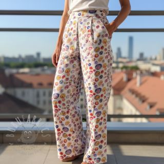 Viskoza z lanom Natural Lin Livy blue digital print