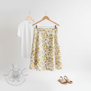 Viskoza z lanom Natural Lin Livy yellow digital print