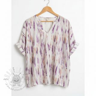 Viskoza z lanom Natural Lin Lina vijolični digitalni tisk