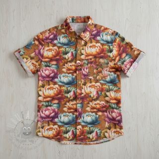 Viskoza z lanom Marigold design C digital print