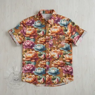 Viskoza z lanom Marigold design C digital print