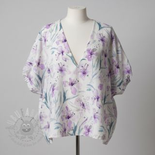 Viskoza z lanom Natural Lin Laurel purple digital print