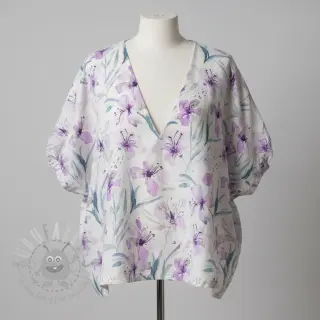 Viskoza z lanom Natural Lin Laurel purple digital print