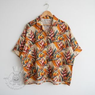 Viskoza z lanom Marigold design A digital print