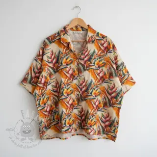 Viskoza z lanom Marigold design A digital print