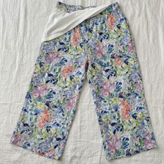 Viskoza z lanom CREPE Flowers blue digital print