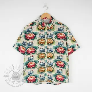 Viskoza z lanom Clover design D digital print