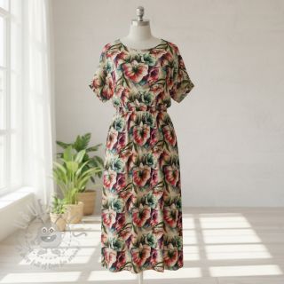 Viskoza z lanom Azalea design A digital print