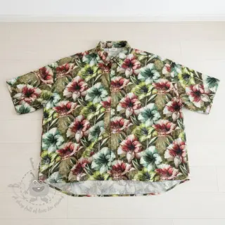 Viskoza z lanom Azalea design C digital print