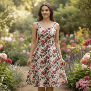 Viskoza z lanom Liana design C digital print