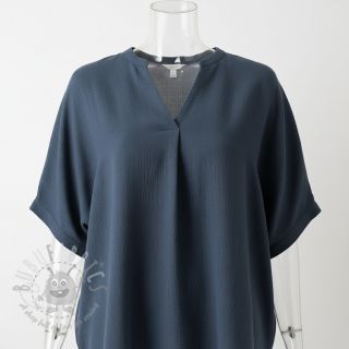 Viskoza z lanom CRINCLE navy