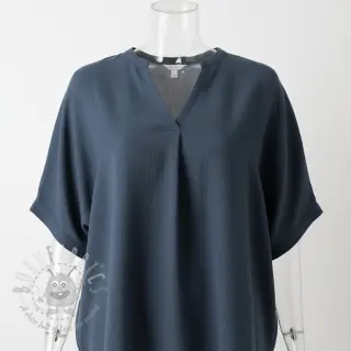 Viskoza z lanom CRINCLE navy