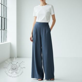 Viskoza z lanom CRINCLE navy