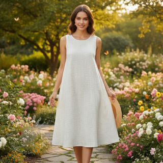 Viskoza z lanom CRINCLE off white