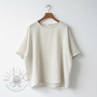 Viskoza z lanom CRINCLE off white