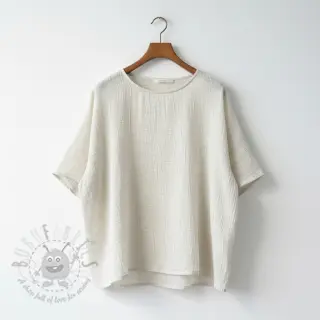 Viskoza z lanom CRINCLE off white