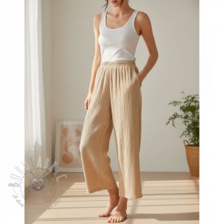 Viskoza z lanom CRINCLE beige