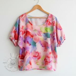 Viskoza SATIN Ambre pink digital print