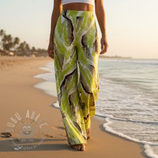 Viskoza SATIN Chloe green digital print