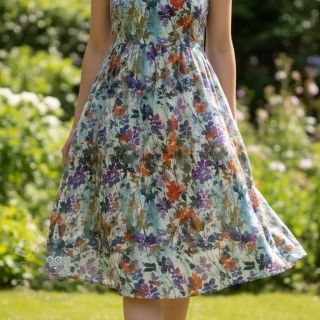 Viskoza SATIN Flowie Kin off white digital print