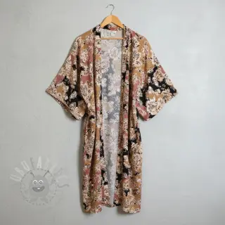 Viskoza SATIN Flowie Noe black digital print