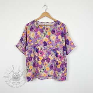 Viskoza SATIN Lavender flowers digital print