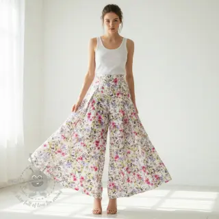 Viskoza RADIANCE Flower Uma white digital print