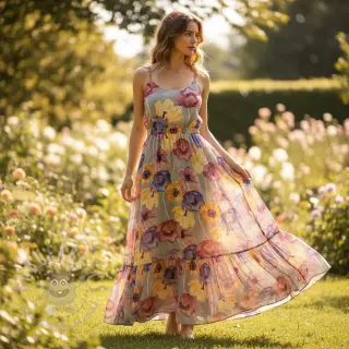 Viskoza RADIANCE Flower Elia digital print
